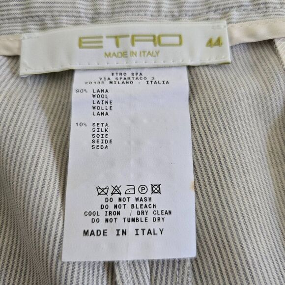 Etro Milano Pant Trousers Pin Stripe Straight Leg Made In Italy Womens Sz 44 IT - Picture 11 of 12